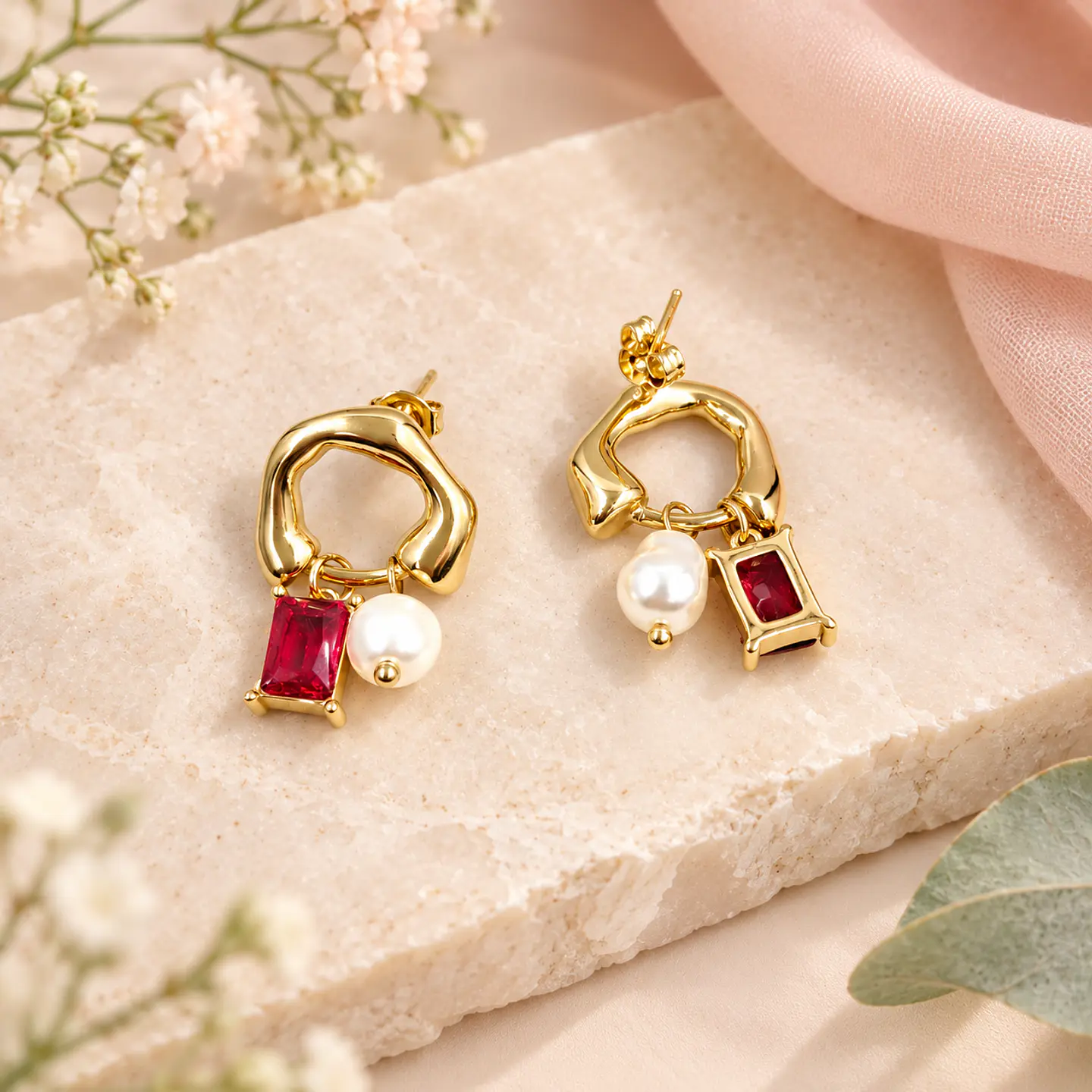 Aros Elisa Rojo 3