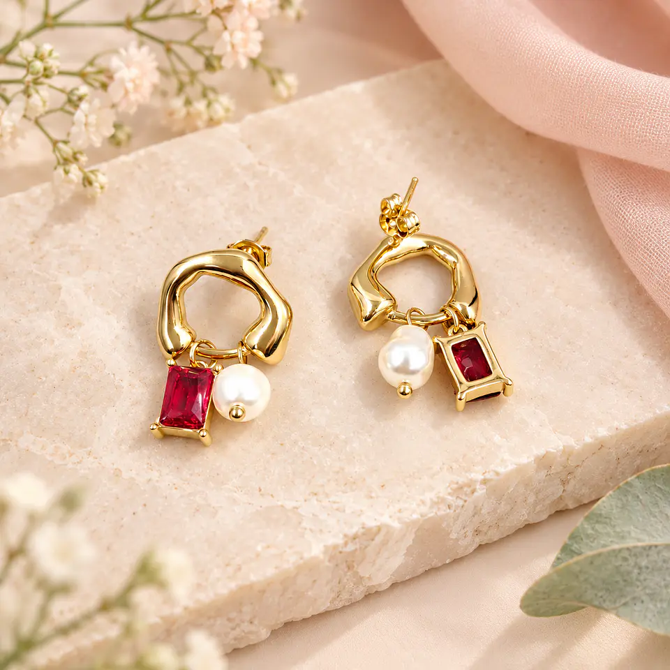Aros Elisa Rojo 3