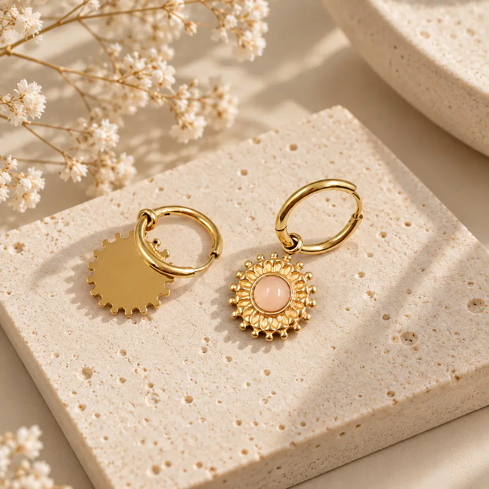 Aros Argollas Letizia Rosado 5
