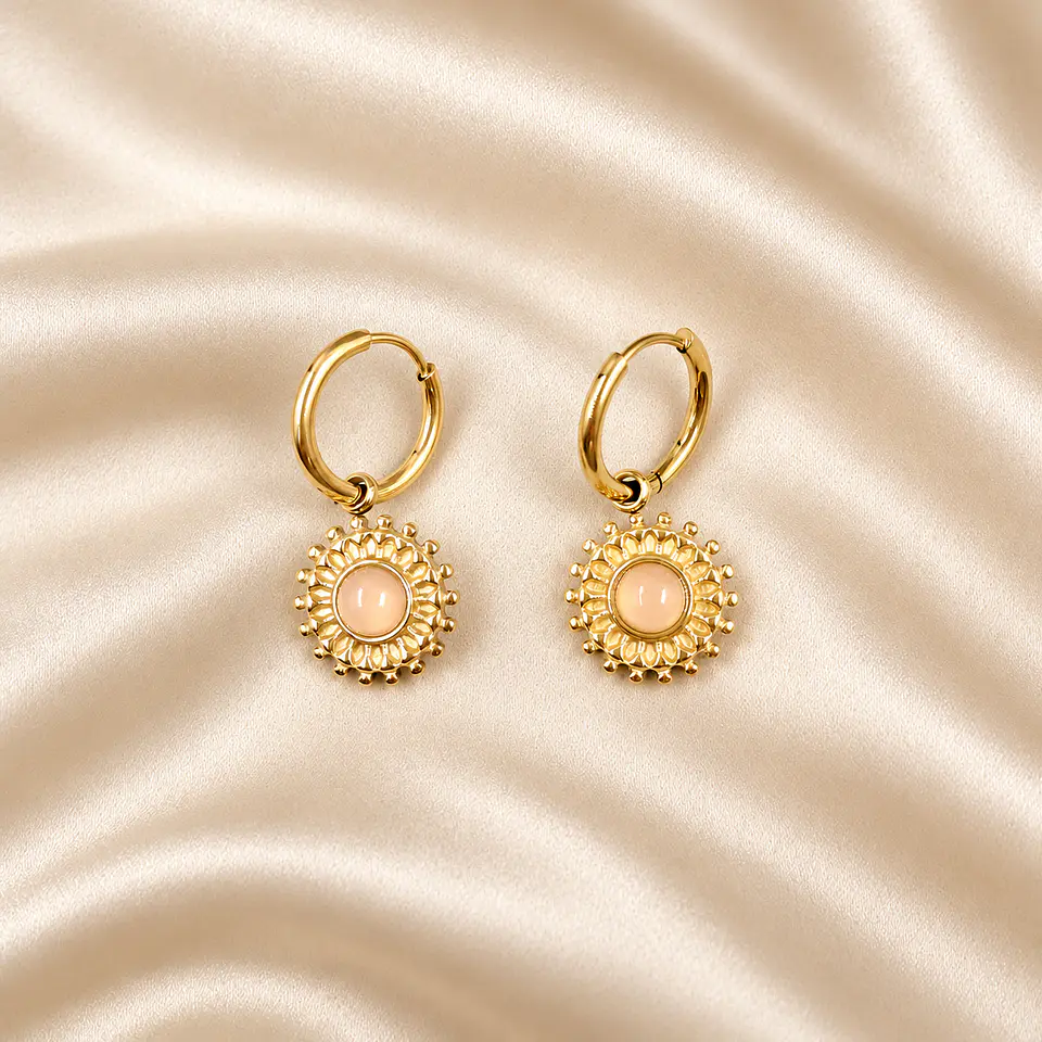 Aros Argollas Letizia Rosado 1