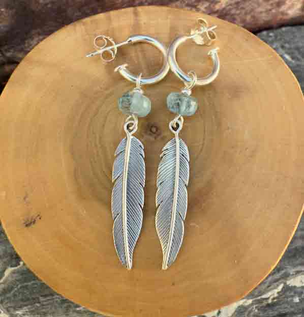 Aros Argollas y Plumas de Plata 950 con Piedras 1