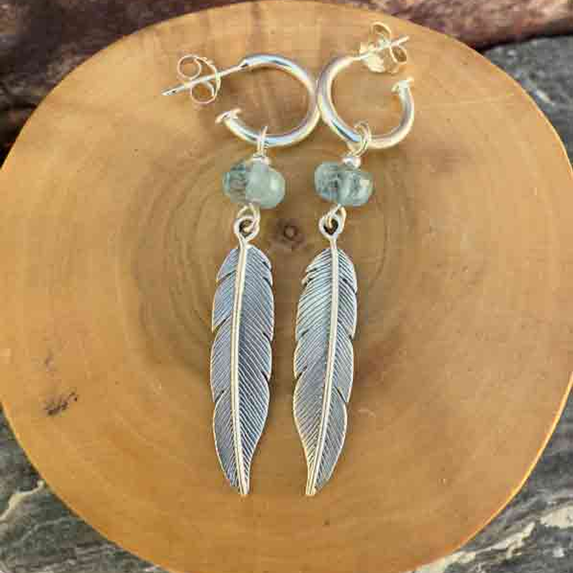 Aros Argollas y Plumas de Plata 950 con Piedras 1