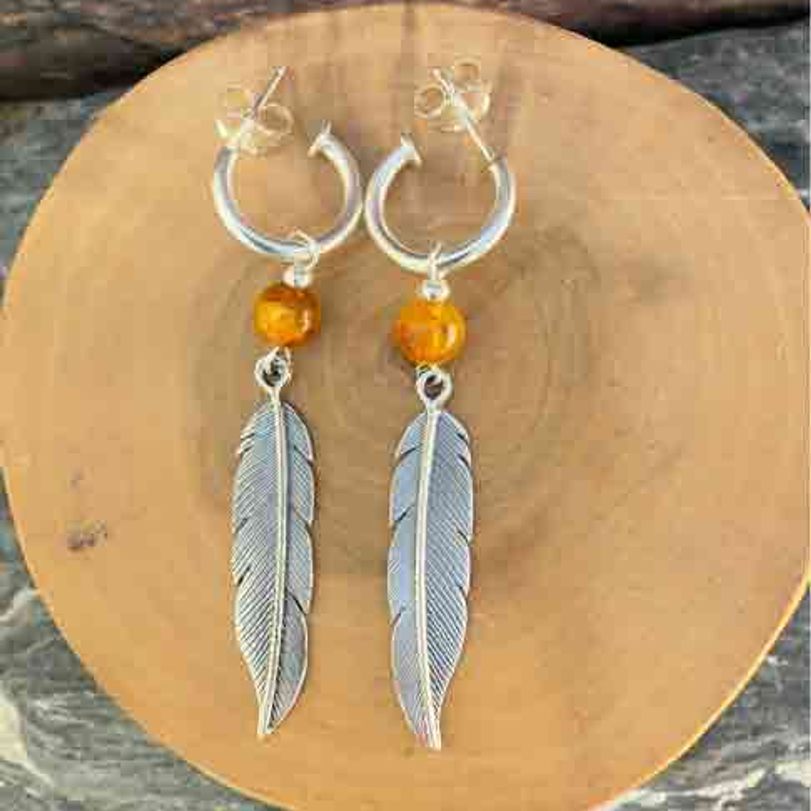 Aros Argollas y Plumas de Plata 950 con Piedras 2