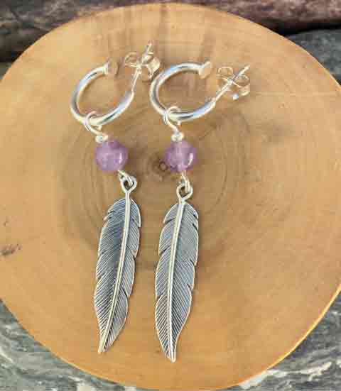 Aros Argollas y Plumas de Plata 950 con Piedras 2