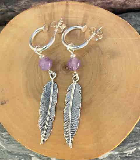 Aros Argollas y Plumas de Plata 950 con Piedras