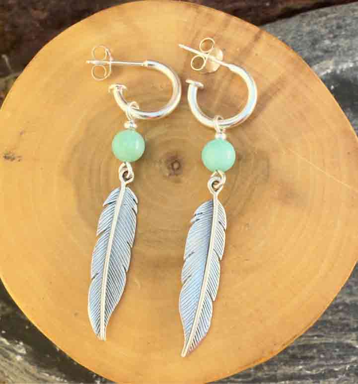 Aros Argollas y Plumas de Plata 950 con Piedras 3
