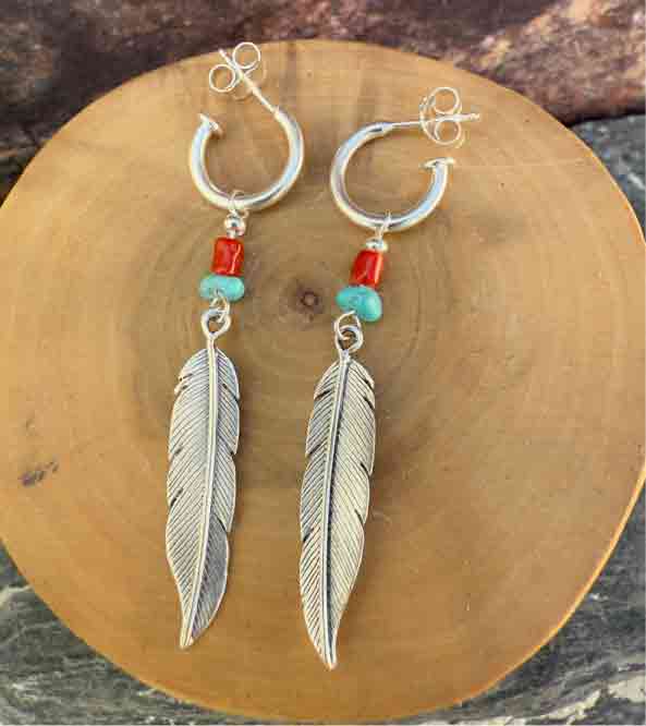 Aros Argollas y Plumas de Plata 950 con Piedras 4