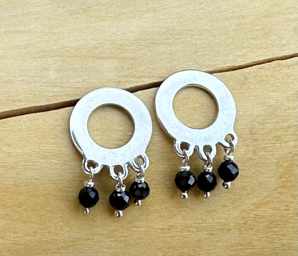 Aros Círculo de Plata 950 con 3 Piedras  5