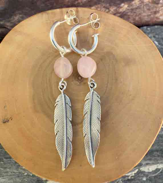 Aros Argollas y Plumas de Plata 950 con Piedras 6
