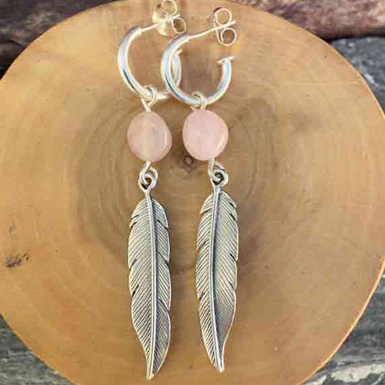 Aros Argollas y Plumas de Plata 950 con Piedras 7