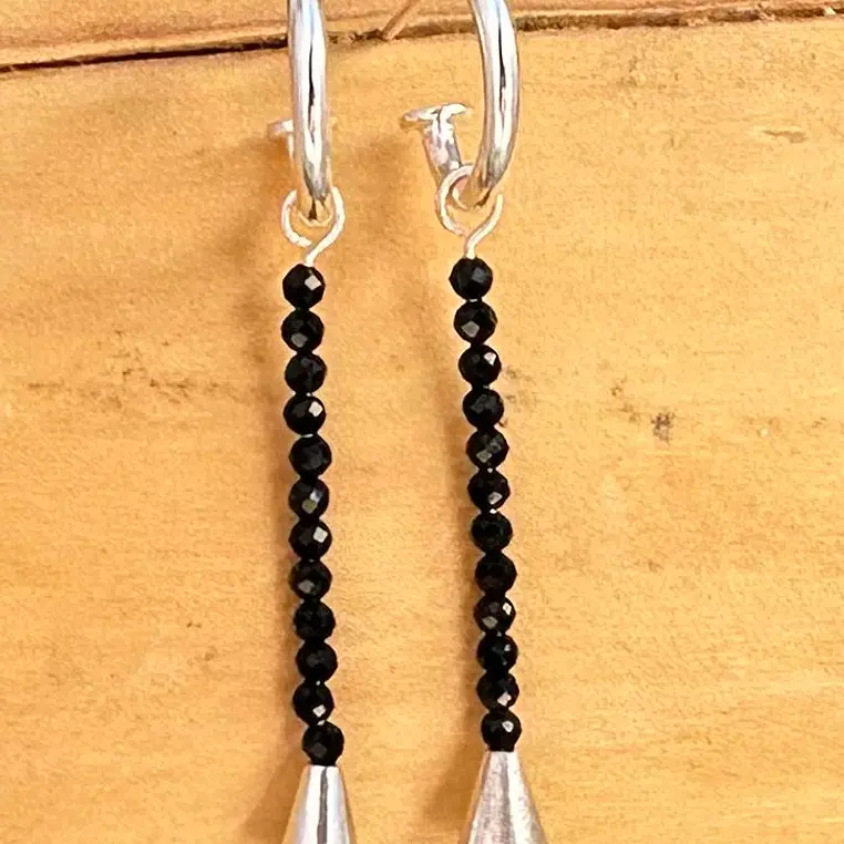 Aros campanita con Mostacillas de Piedra y Plata 950 8