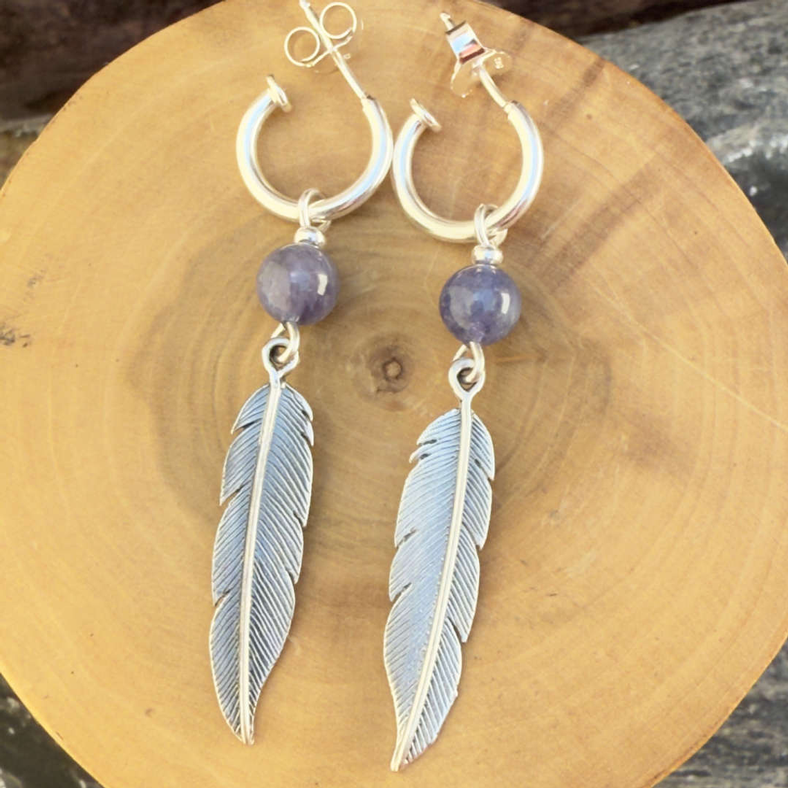 Aros Argollas y Plumas de Plata 950 con Piedras 8