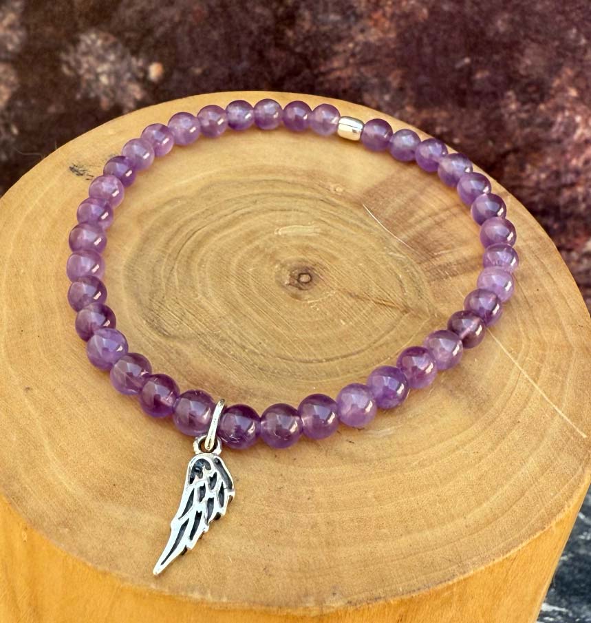Pulsera elástica Alita de plata 950 con mostacillas de piedras 1