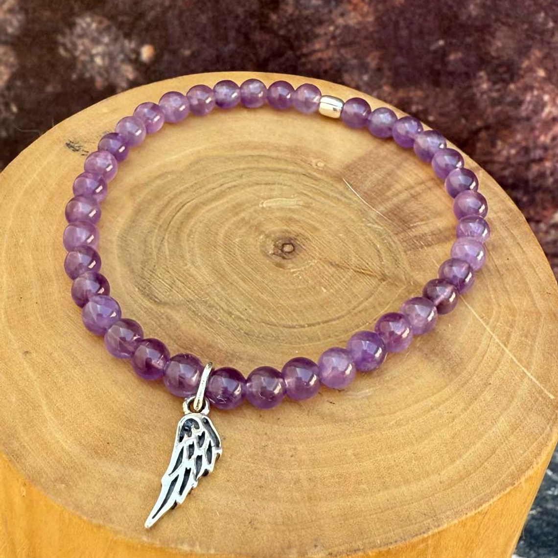 Pulsera Elástica Alita Plata 950 con Mostacillas de Piedras 1