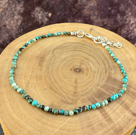 Pulsera con Broche Ajustable, Mostacillas de Plata 1000 y Piedras