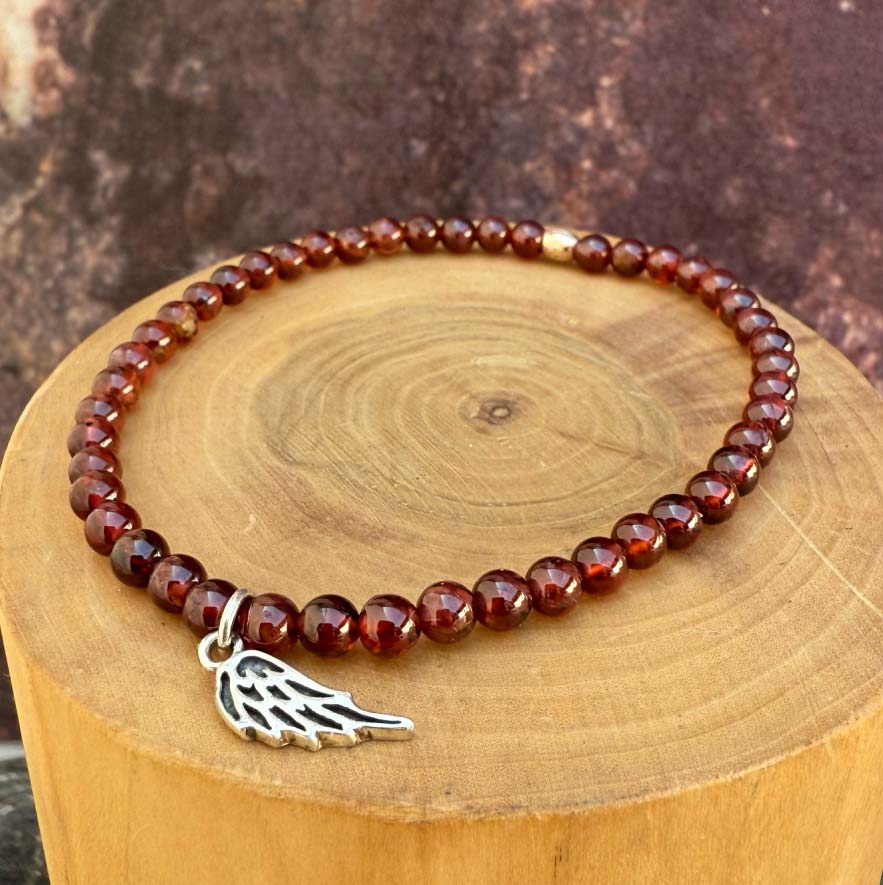Pulsera elástica Alita de plata 950 con mostacillas de piedras 2