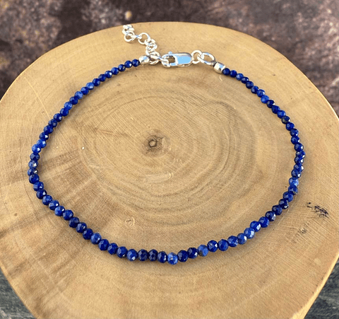 Pulsera con Broche Ajustable, Mostacillas de Plata 1000 y Piedras