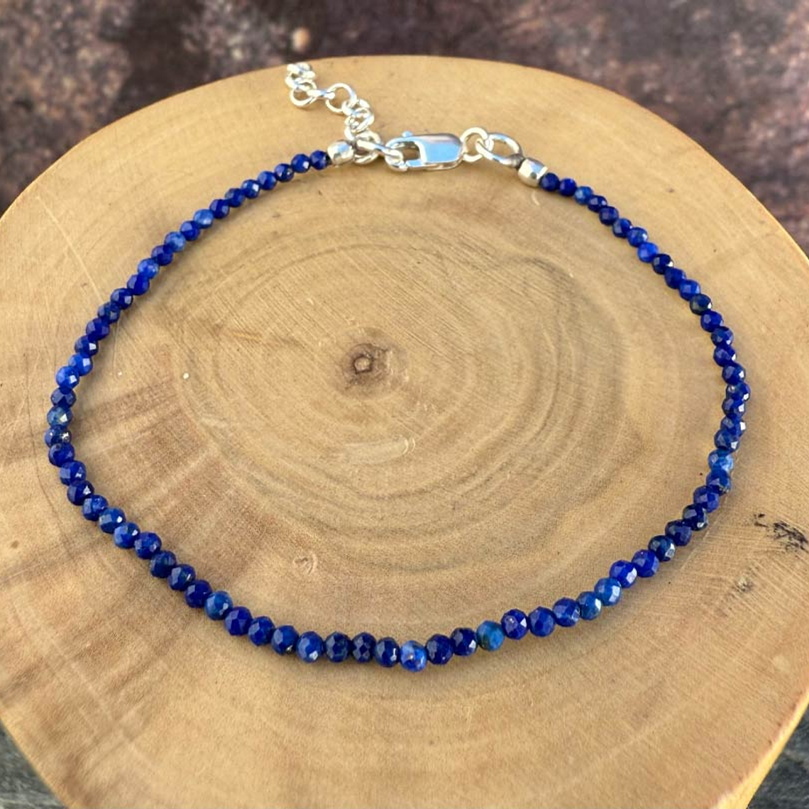 Pulsera con Broche Ajustable, Mostacillas de Plata 1000 y Piedras 2