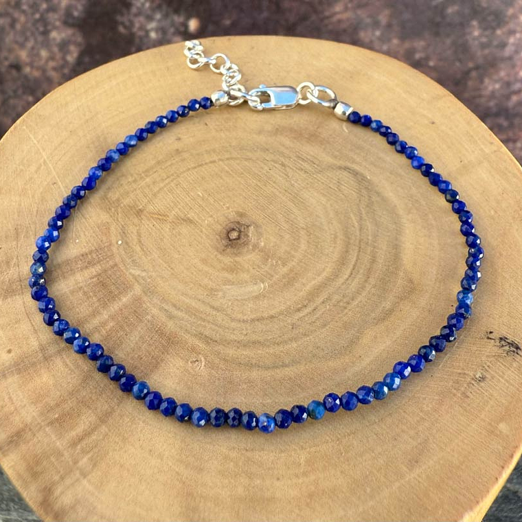 Pulsera con Broche Ajustable, Mostacillas de Plata 1000 y Piedras 2