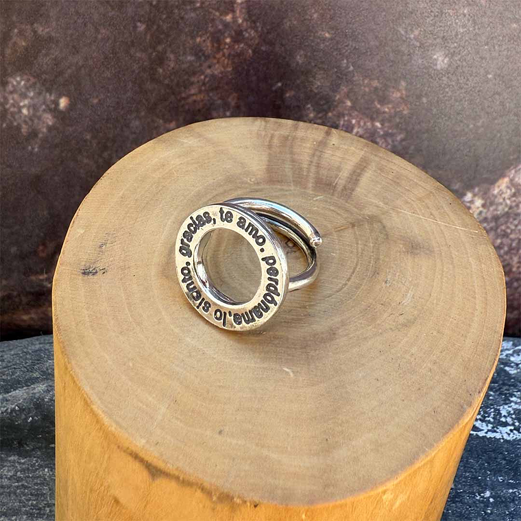Anillo Ho'oponopono Círculo Ajustable de Plata 950 1