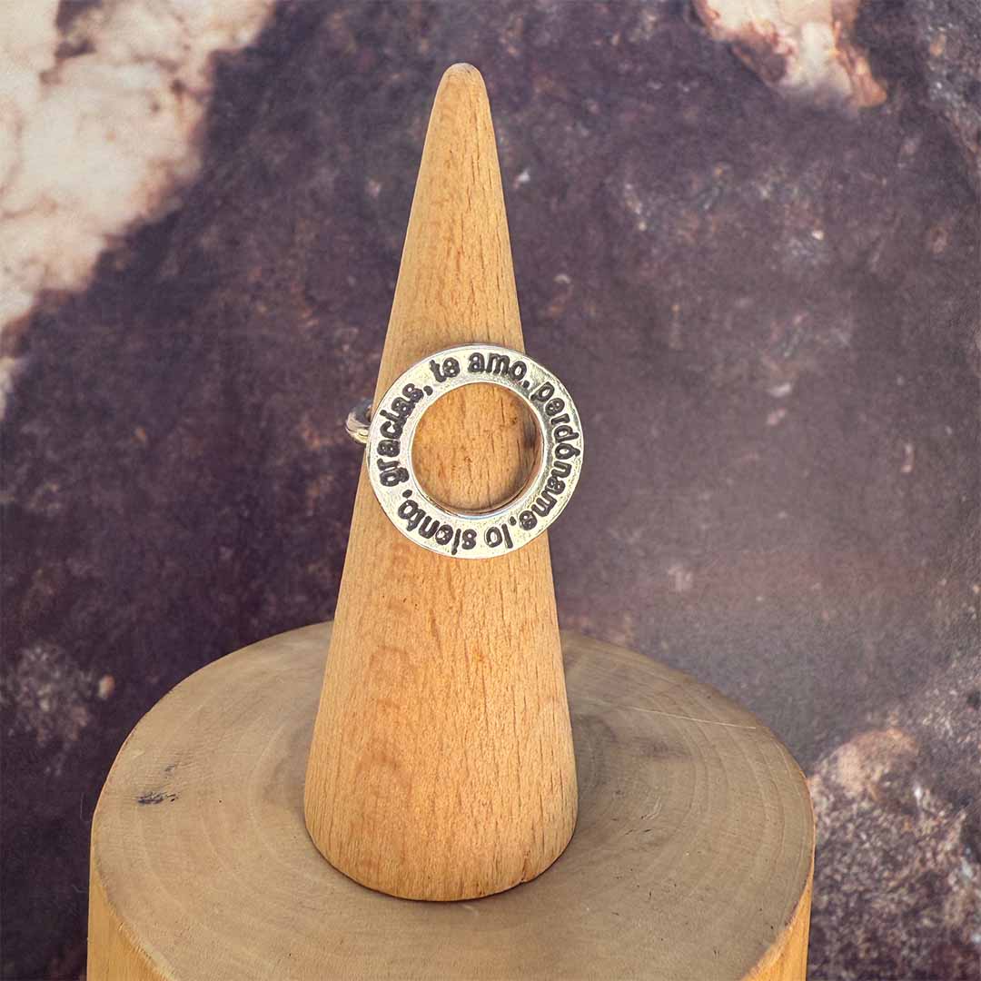 Anillo Ho'oponopono Círculo Ajustable de Plata 950 2
