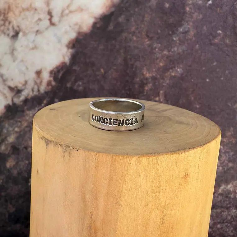Anillo Conciencia Amor Gratitud de Plata 950 1