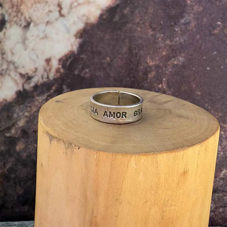 Anillo Conciencia Amor Gratitud de Plata 950 3