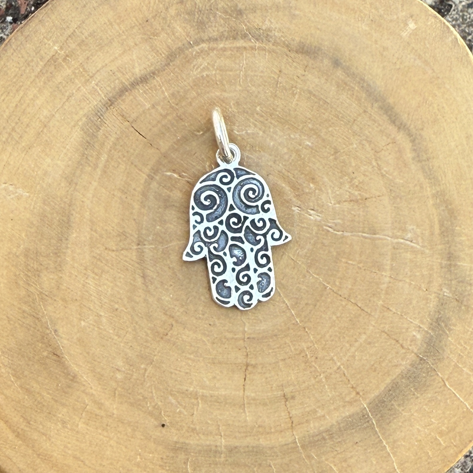 Medalla Mano de Hamsa de Plata 950 1