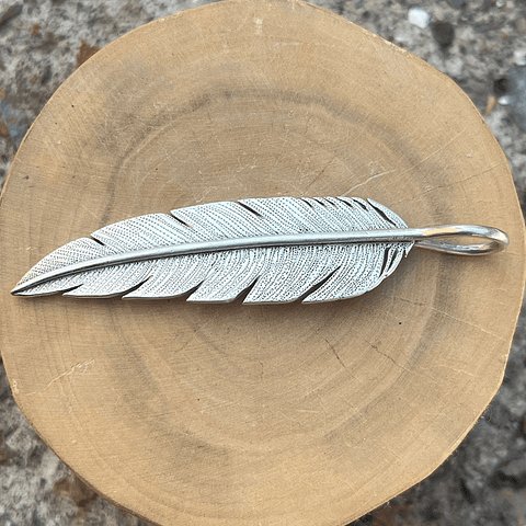 Medalla Pluma Grande Puntuda de Plata 950