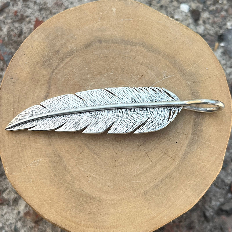 Medalla Pluma Grande Puntuda de Plata 950 1