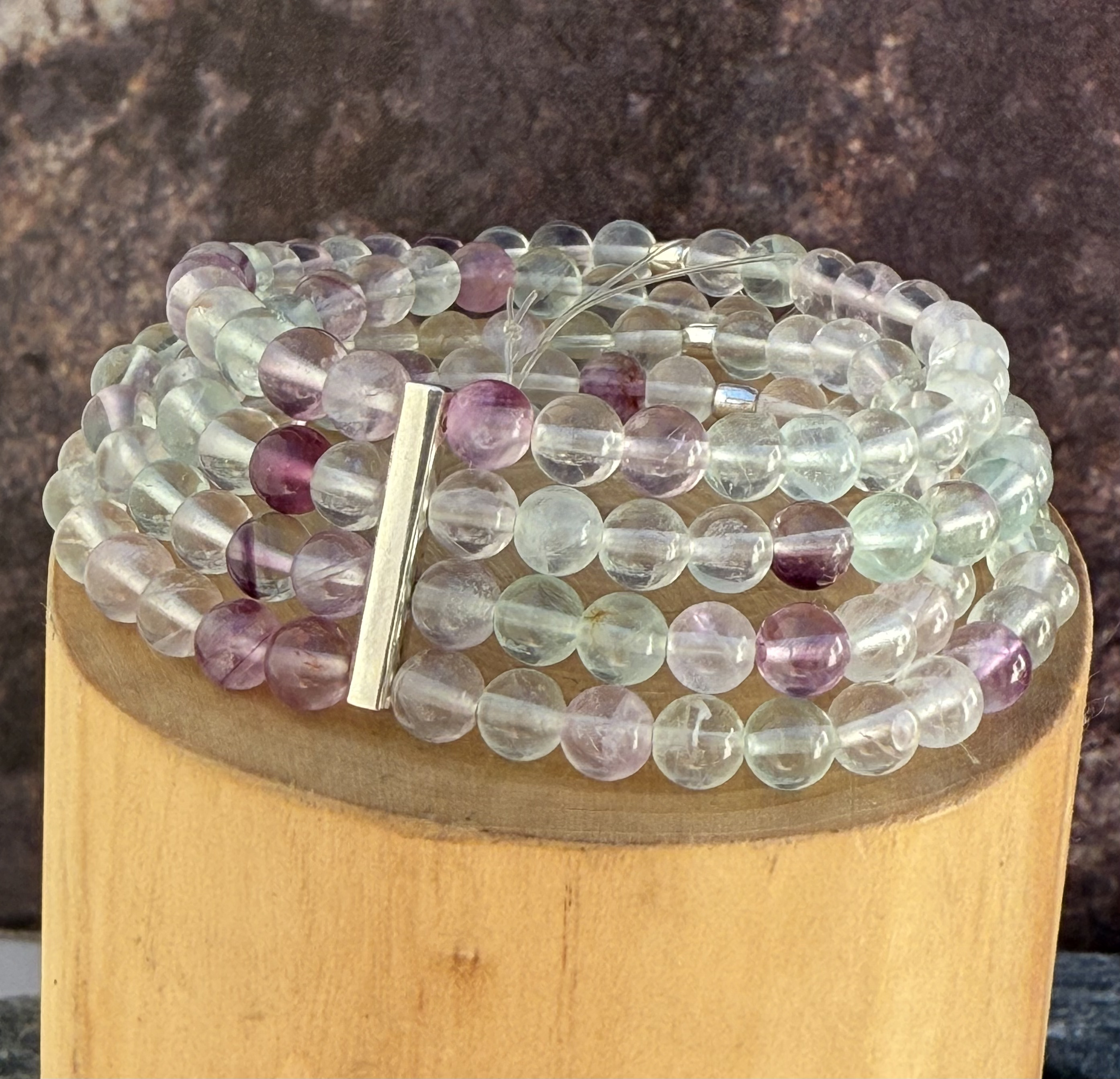 Pulsera elástica de 4 corridas de piedras de 6mm 1