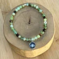 Pulsera elástica con Flor de Loto de plata 950 y mostacillas de Piedras - Miniatura 5