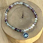 Pulsera elástica con Flor de Loto de plata 950 y mostacillas de Piedras - Miniatura 8
