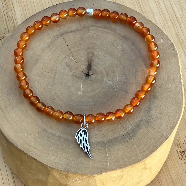 Pulsera elástica Alita de plata 950 con mostacillas de piedras 4
