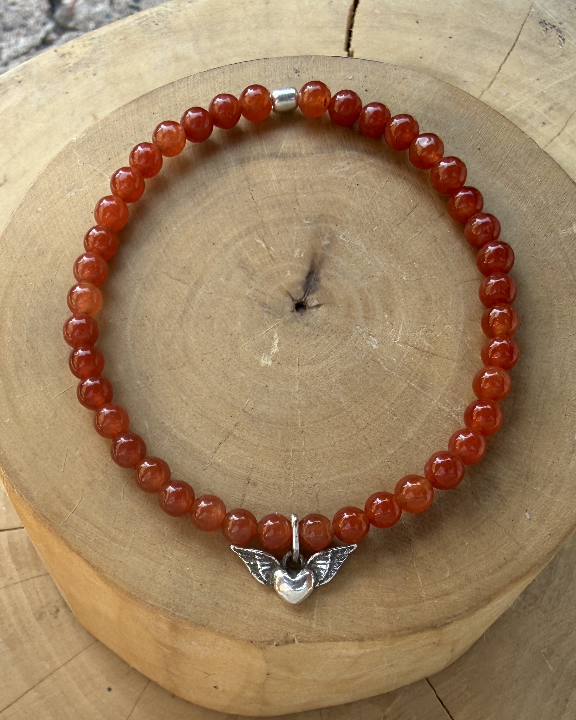 Pulsera Elástica Medalla con Alas Plata 950 con Mostacillas de Piedras  4