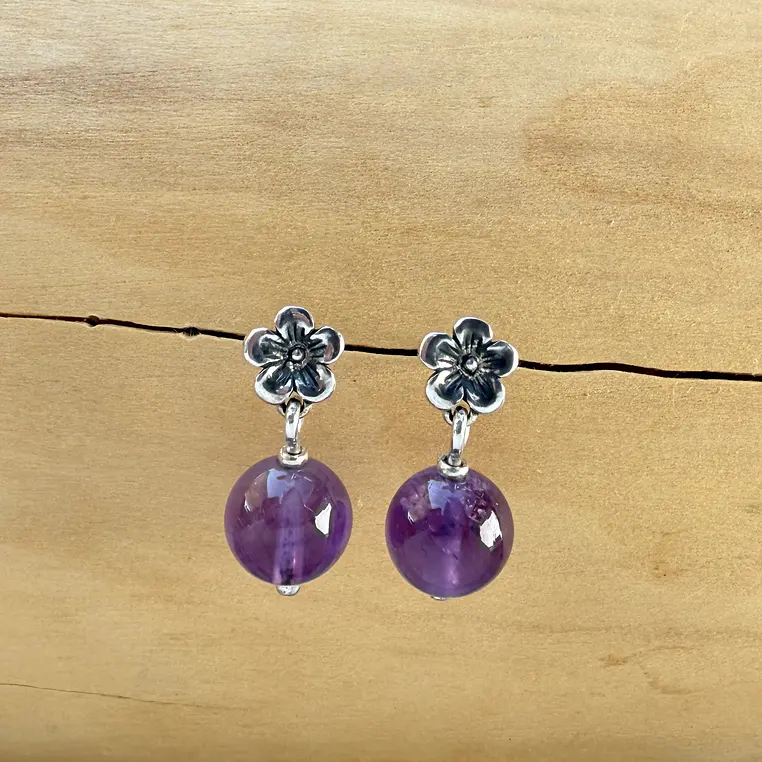 Aros Florcita de plata 950 y Piedras 4