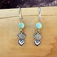 Aros argolla Corazón plantita plata 950 y piedras  - Miniatura 1