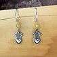 Aros argolla Corazón plantita plata 950 y piedras  - Miniatura 2