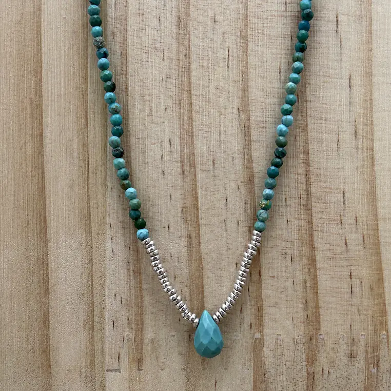 Collar gota y mostacillas de piedras y plata 1000  3