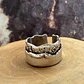V Anillo Uno sobre Otro con Texturas de Plata 950 - Miniatura 1