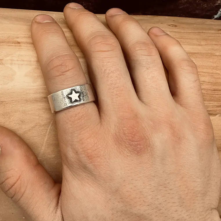 V Anillo con Estrella de Plata 950 2