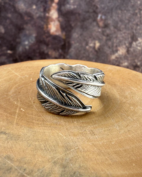 U Anillo Pluma Ajustable de Plata 950