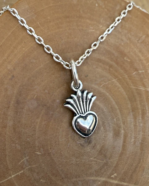 Medalla Corazón Plantita de Plata 950