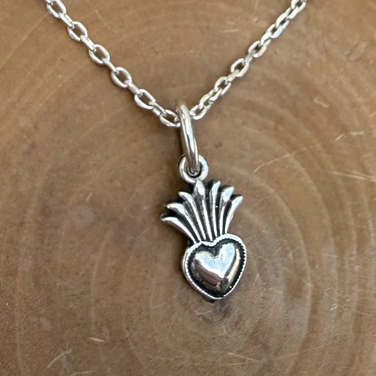 Medalla Corazón Plantita de Plata 950 1
