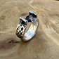 Anillo martillado plata 950 meteorito engaste suspendido - Miniatura 1