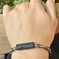 V Pulsera cadena eslabón grueso de plata 950 con piedra volcánica   - Miniatura 2