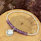 Pulsera elástica Gracias de plata 950 con mostacillas de Plata 1000 y Turmalina Negra - Miniatura 2
