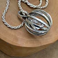 Colgante jaula esfera de plata 950 con Cuarzo Diamante Herkimer  - Miniatura 2