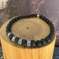 V Pulsera elástica con mostacillas de Plata 950 con lineas y  Piedras de 6mm - Miniatura 2