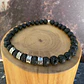 V Pulsera elástica con 4 mostacillas de Plata 950 Martilladas y Piedras de 6mm - Miniatura 2